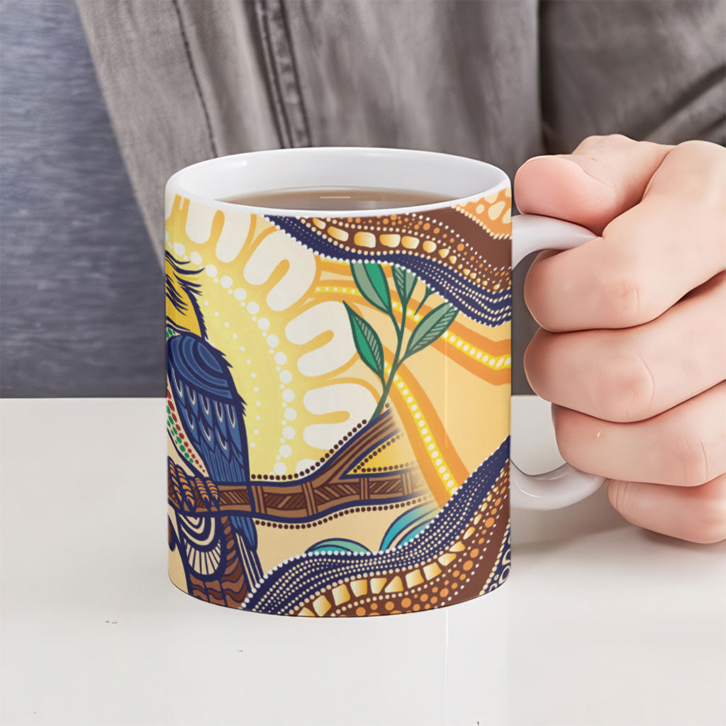 Kookaburra Australia Indigenous Art Ceramic Mug