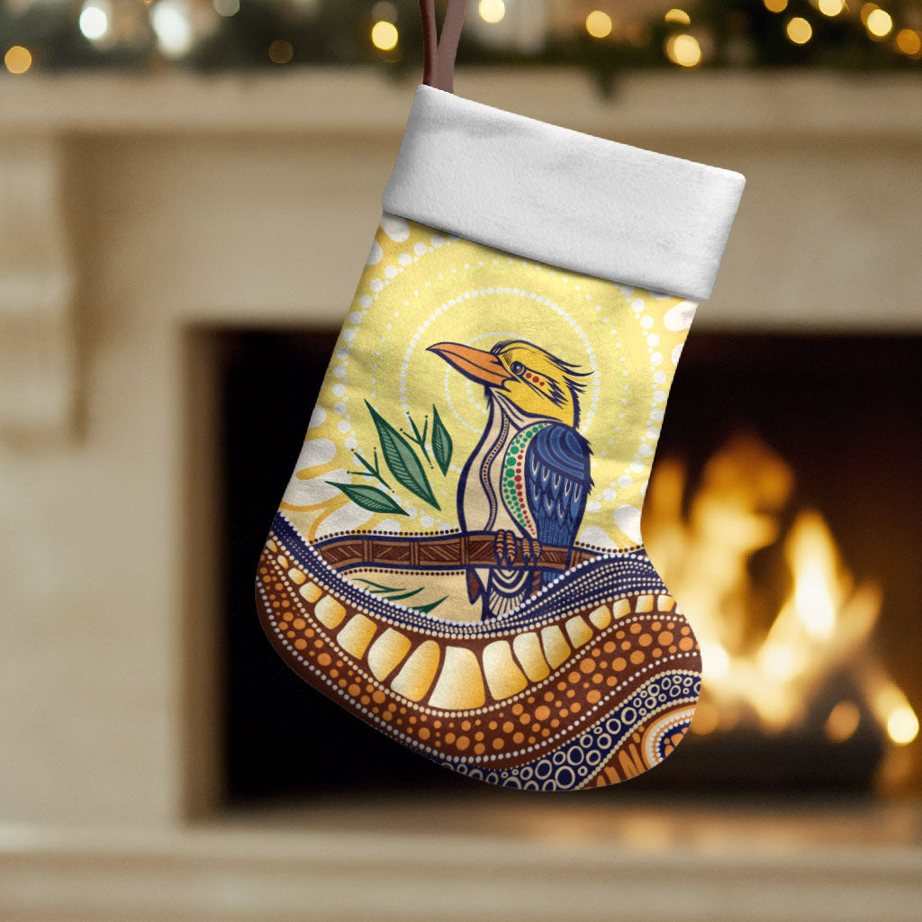 Kookaburra Australia Indigenous Art Christmas Stocking