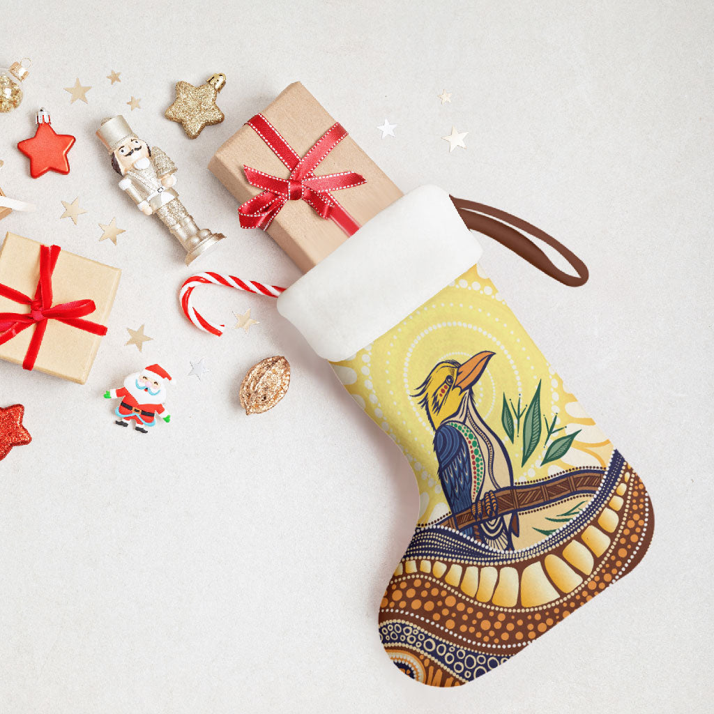 Kookaburra Australia Indigenous Art Christmas Stocking