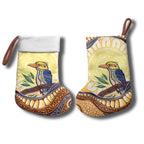 Kookaburra Australia Indigenous Art Christmas Stocking