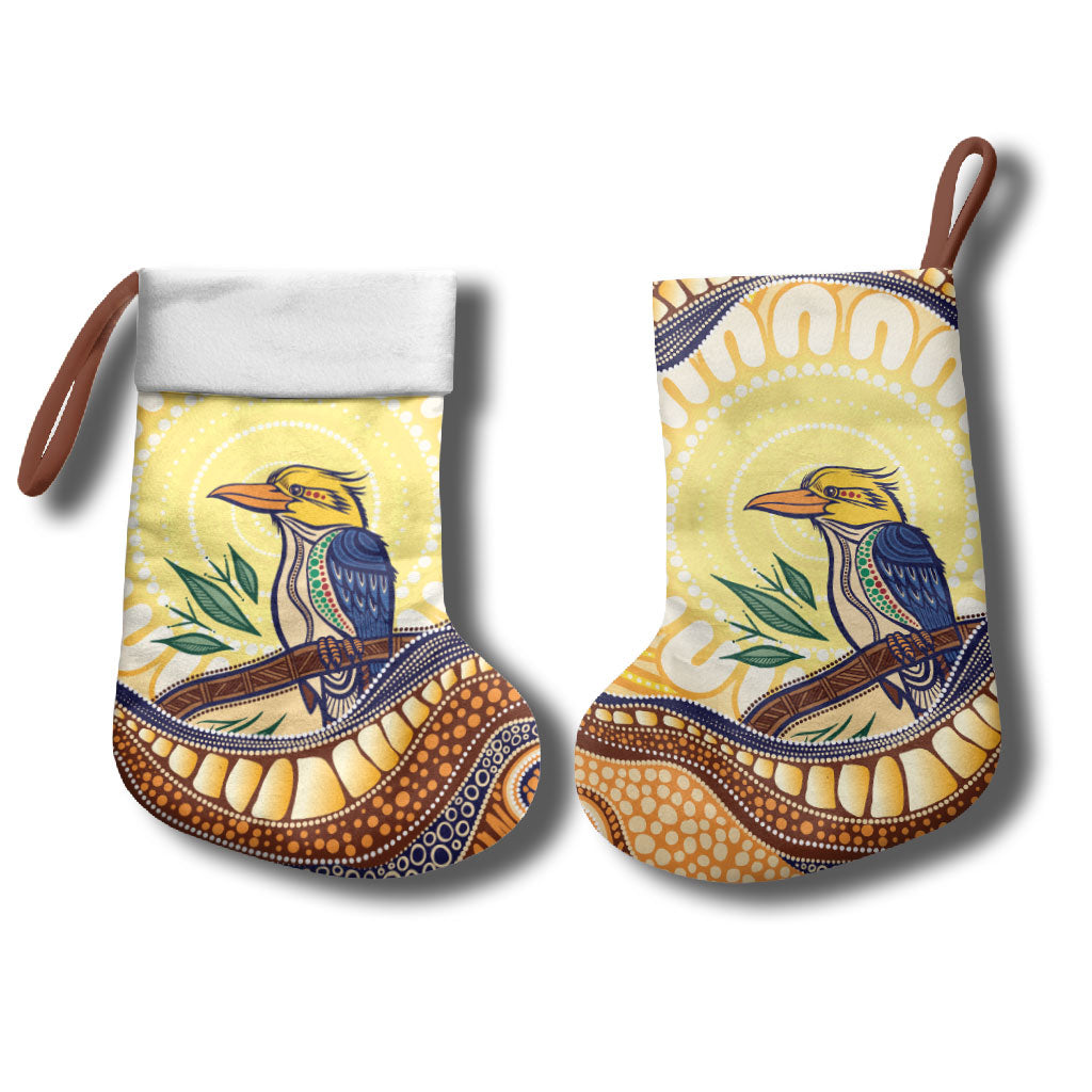 Kookaburra Australia Indigenous Art Christmas Stocking