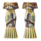 Kookaburra Australia Indigenous Art Couples Matching Mermaid Dress and Hawaiian Shirt