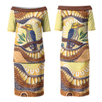 Kookaburra Australia Indigenous Art Couples Matching Puletasi and Hawaiian Shirt