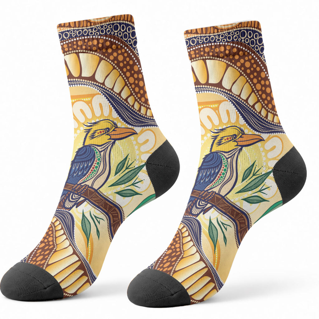 Kookaburra Australia Indigenous Art Crew Socks
