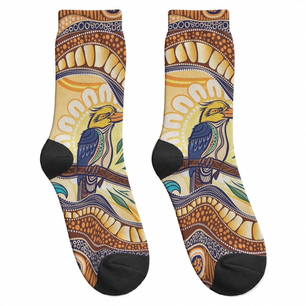 Kookaburra Australia Indigenous Art Crew Socks