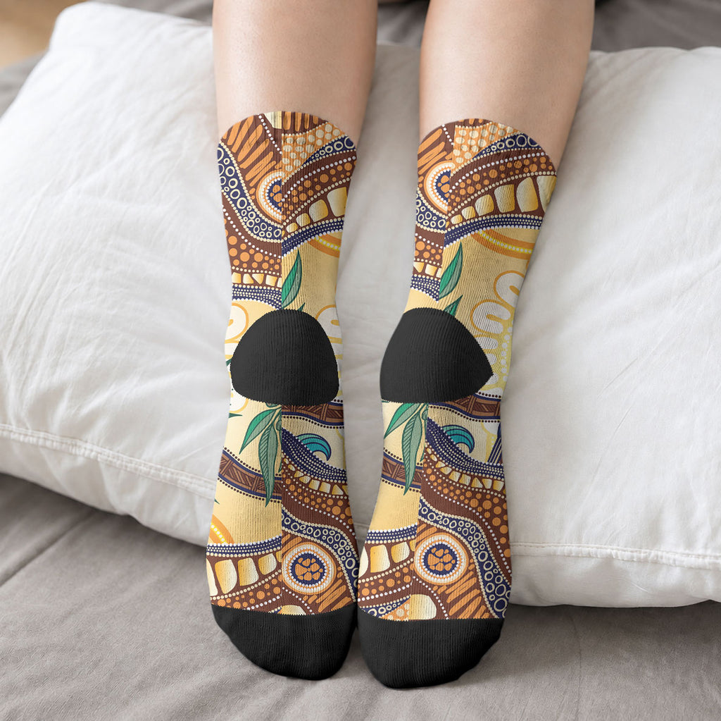 Kookaburra Australia Indigenous Art Crew Socks