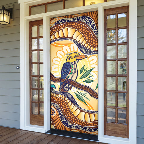 Kookaburra Australia Indigenous Art Door Cover