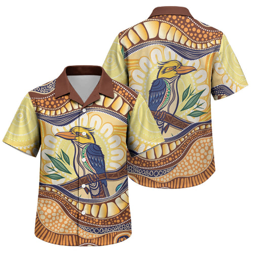 Kookaburra Australia Indigenous Art Family Matching Long Sleeve Bodycon Dress and Hawaiian Shirt