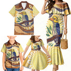 Kookaburra Australia Indigenous Art Family Matching Mermaid Dress and Hawaiian Shirt