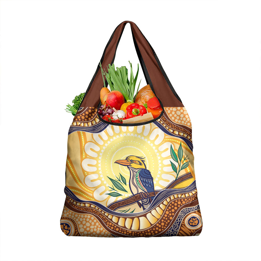 Kookaburra Australia Indigenous Art Grocery Bag
