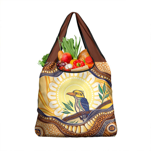 Kookaburra Australia Indigenous Art Grocery Bag