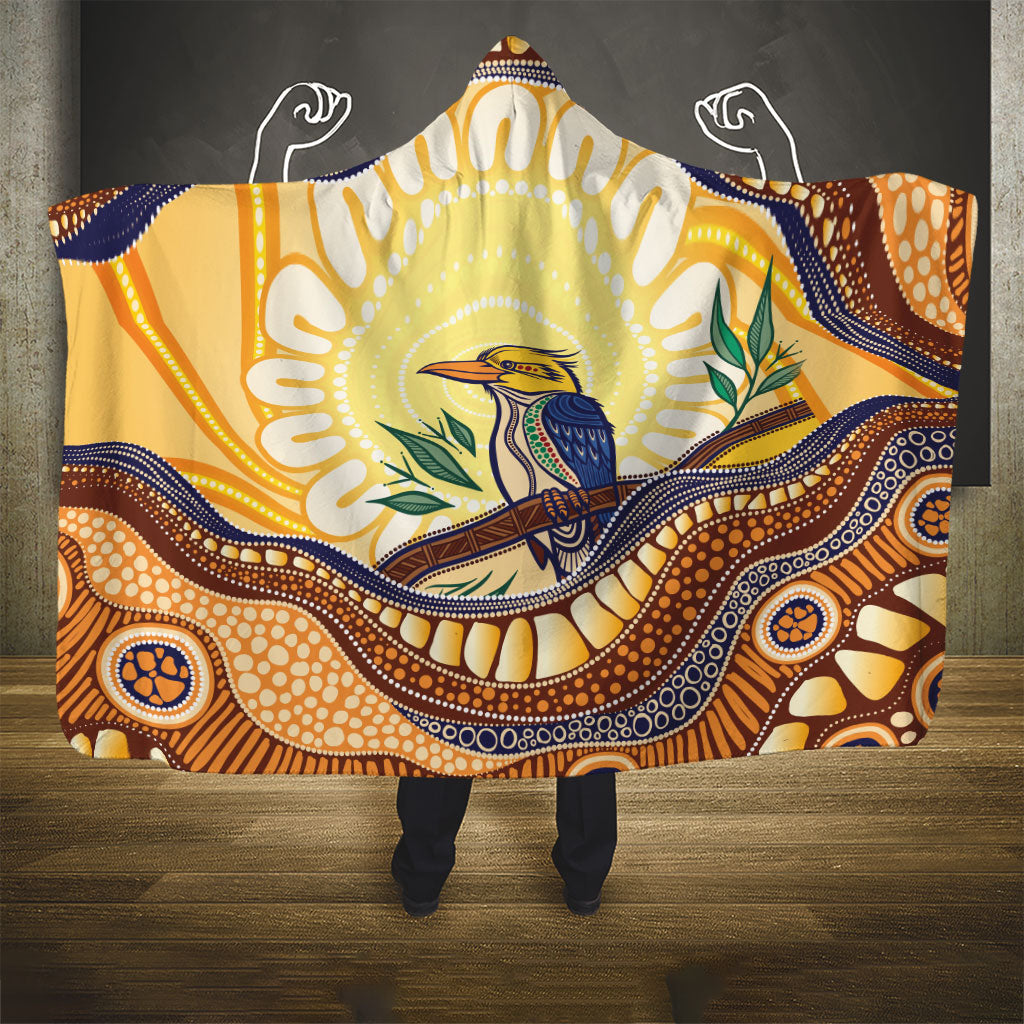 Kookaburra Australia Indigenous Art Hooded Blanket