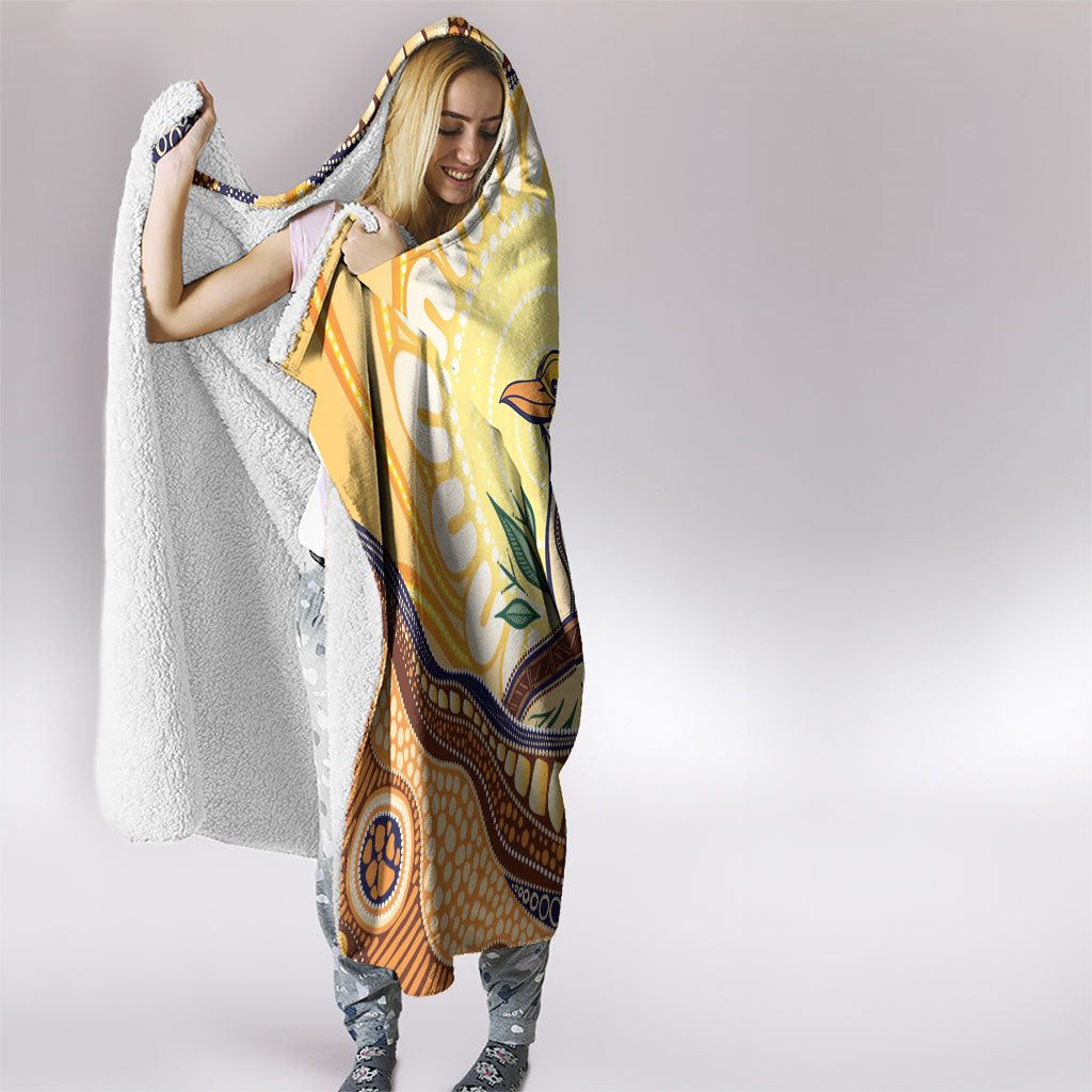 Kookaburra Australia Indigenous Art Hooded Blanket