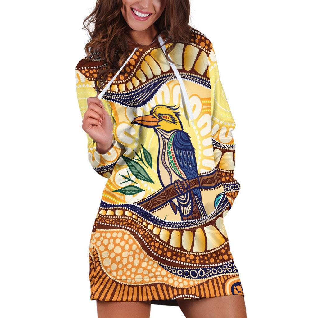 Kookaburra Australia Indigenous Art Hoodie Dress