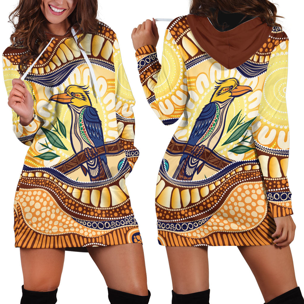 Kookaburra Australia Indigenous Art Hoodie Dress