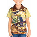 Kookaburra Australia Indigenous Art Kid Hawaiian Shirt