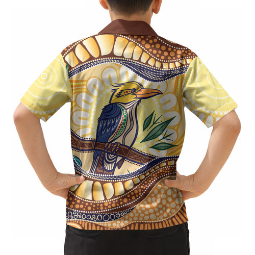 Kookaburra Australia Indigenous Art Kid Hawaiian Shirt