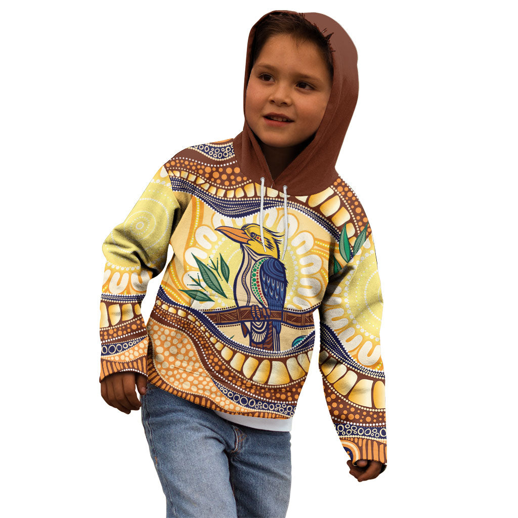 Kookaburra Australia Indigenous Art Kid Hoodie