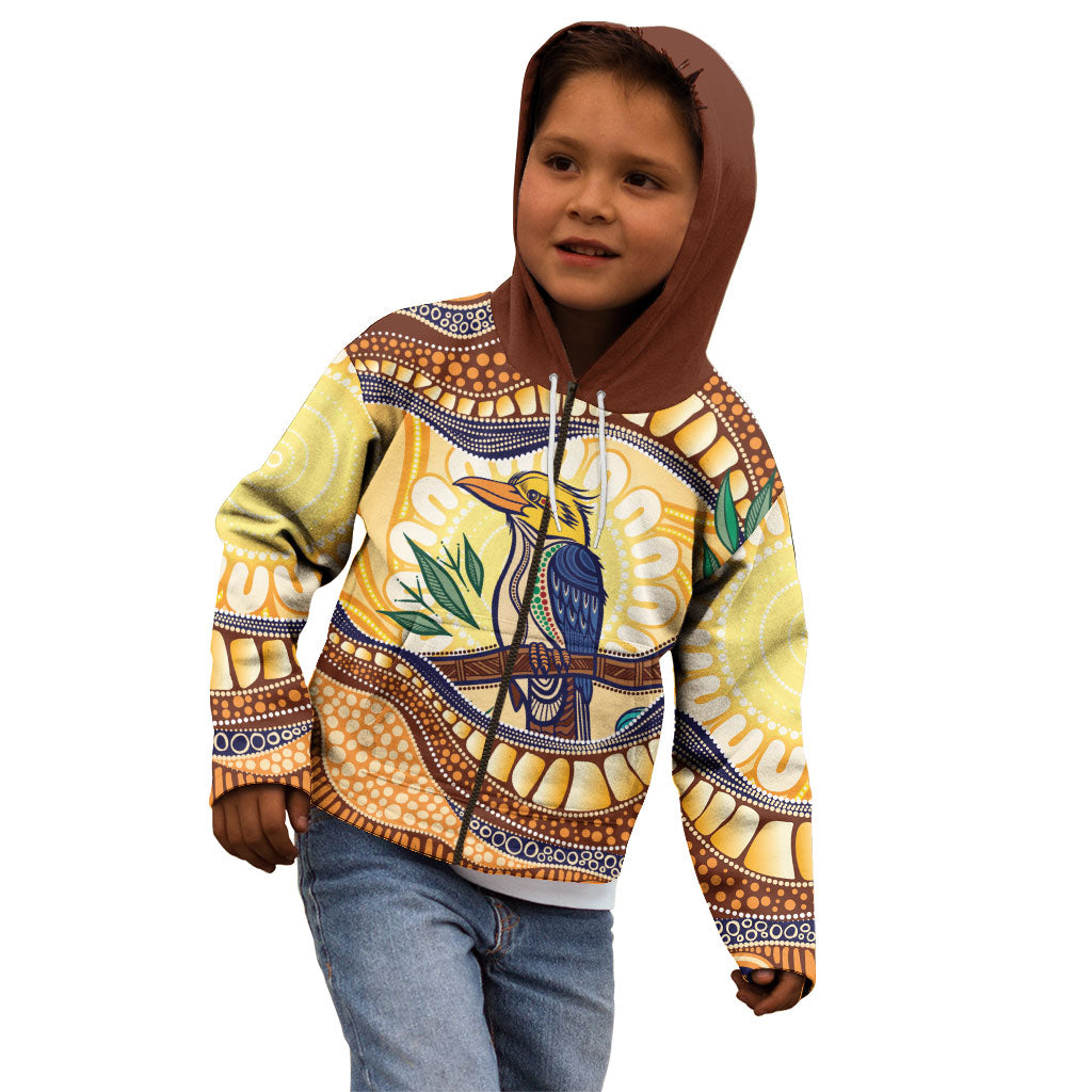 Kookaburra Australia Indigenous Art Kid Hoodie