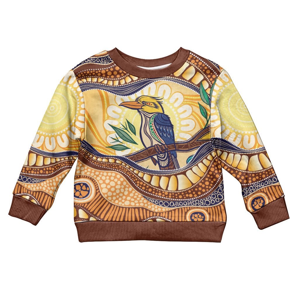 Kookaburra Australia Indigenous Art Kid Ugly Christmas Sweater
