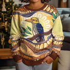 Kookaburra Australia Indigenous Art Kid Ugly Christmas Sweater
