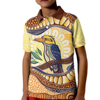 Kookaburra Australia Indigenous Art Kid Polo Shirt