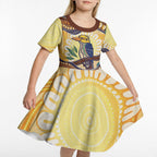 Kookaburra Australia Indigenous Art Kid Short Sleeve Dress