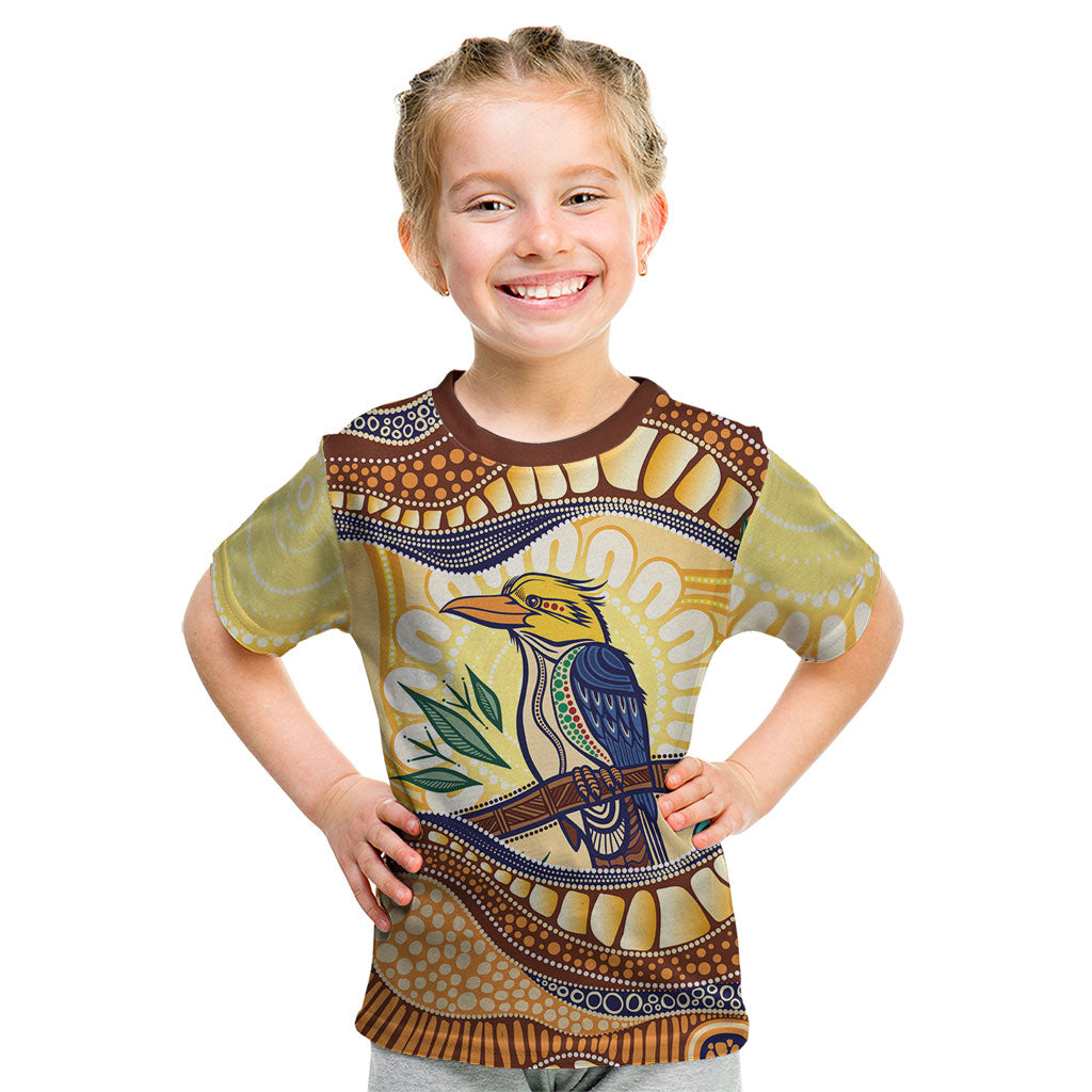Kookaburra Australia Indigenous Art Kid T Shirt