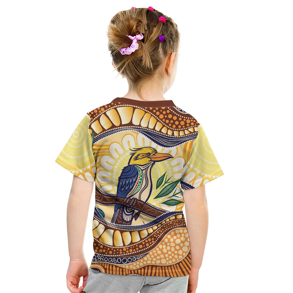 Kookaburra Australia Indigenous Art Kid T Shirt