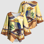 Kookaburra Australia Indigenous Art Kimono Sleeve Blouse