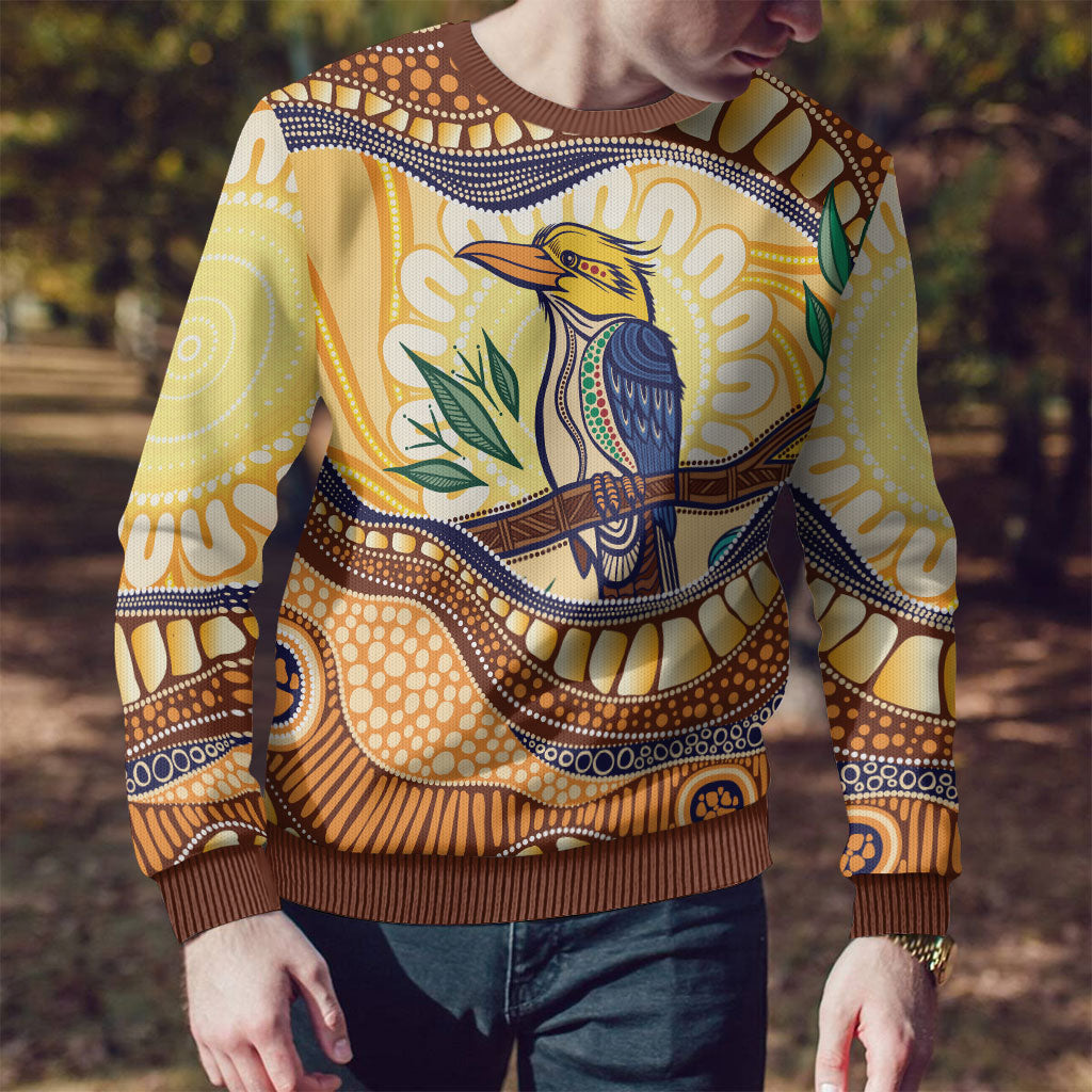 Kookaburra Australia Indigenous Art Ugly Christmas Sweater