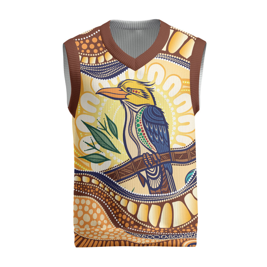 Kookaburra Australia Indigenous Art Christmas Knitted V-Neck Vest