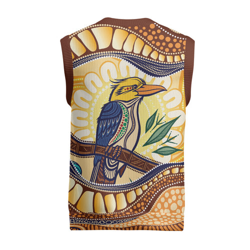 Kookaburra Australia Indigenous Art Christmas Knitted V-Neck Vest