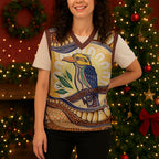 Kookaburra Australia Indigenous Art Christmas Knitted V-Neck Vest