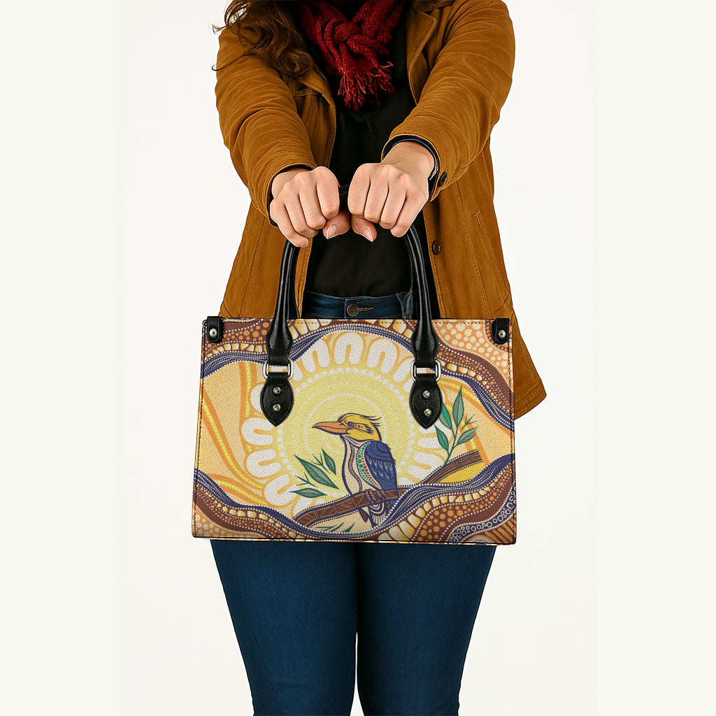 Kookaburra Australia Indigenous Art Leather Bag