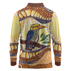 Kookaburra Australia Indigenous Art Long Sleeve Polo Shirt