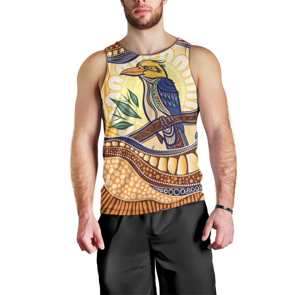 Kookaburra Australia Indigenous Art Men Tank Top