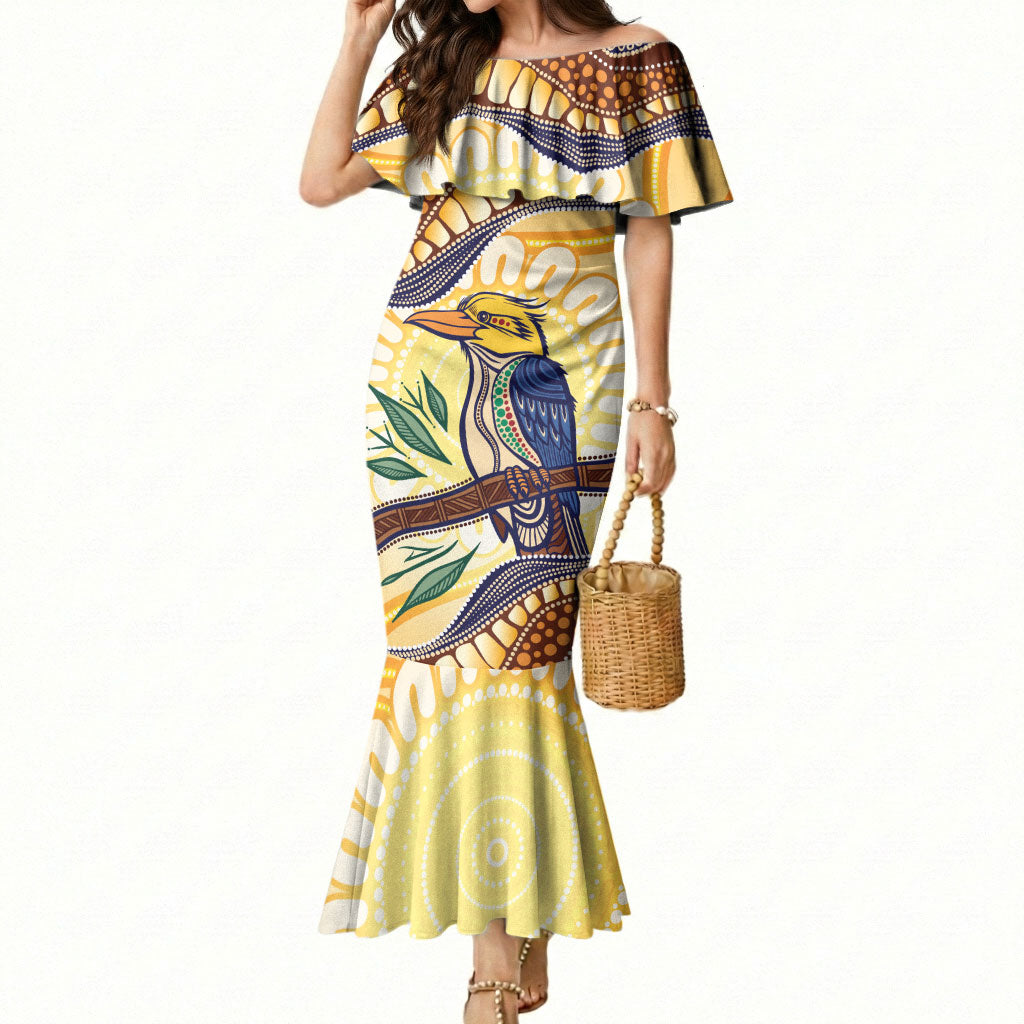 Kookaburra Australia Indigenous Art Mermaid Dress