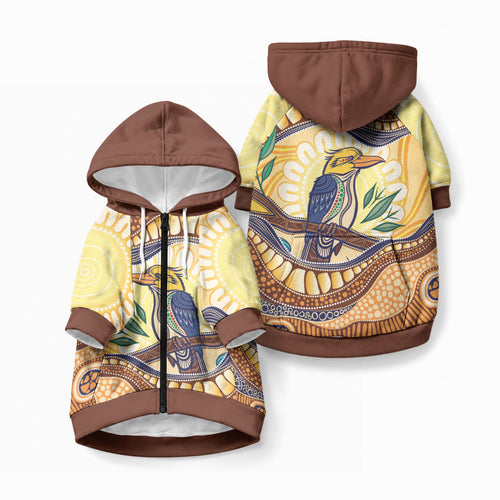 Kookaburra Australia Indigenous Art Pet Hoodie