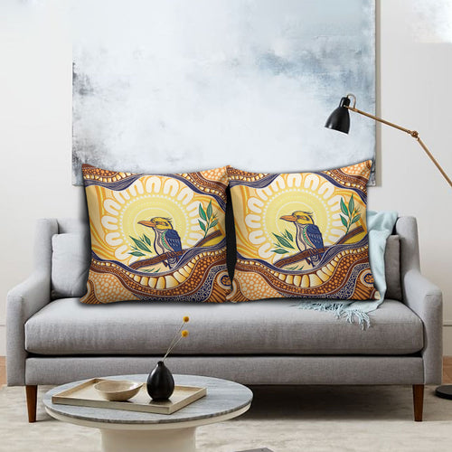 Kookaburra Australia Indigenous Art Pillow Cover