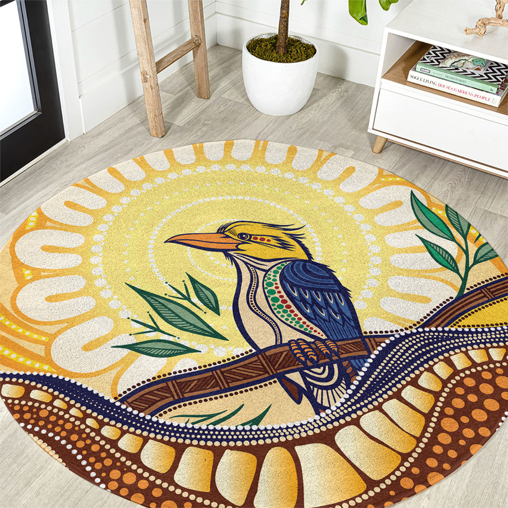 Kookaburra Australia Indigenous Art Round Carpet