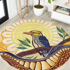 Kookaburra Australia Indigenous Art Round Carpet