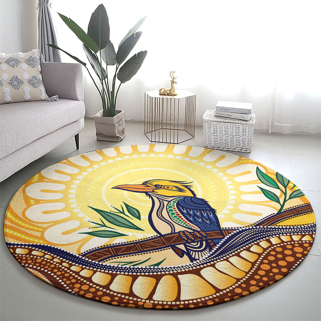 Kookaburra Australia Indigenous Art Round Carpet