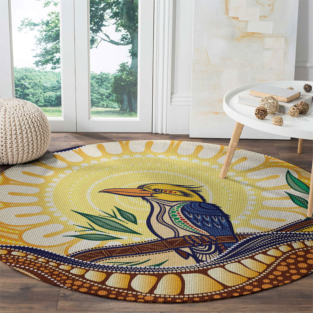 Kookaburra Australia Indigenous Art Round Carpet
