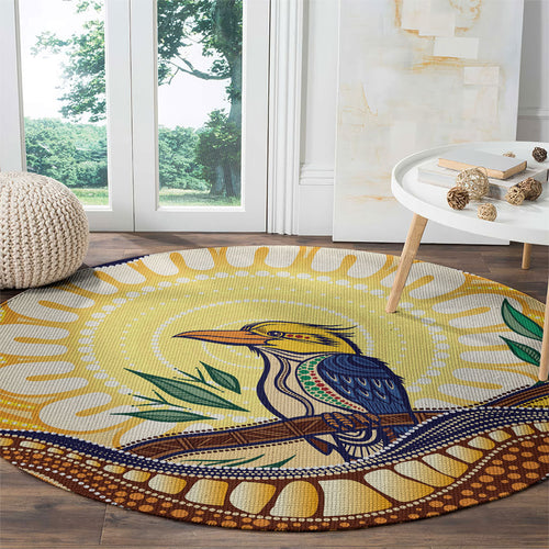 Kookaburra Australia Indigenous Art Round Carpet