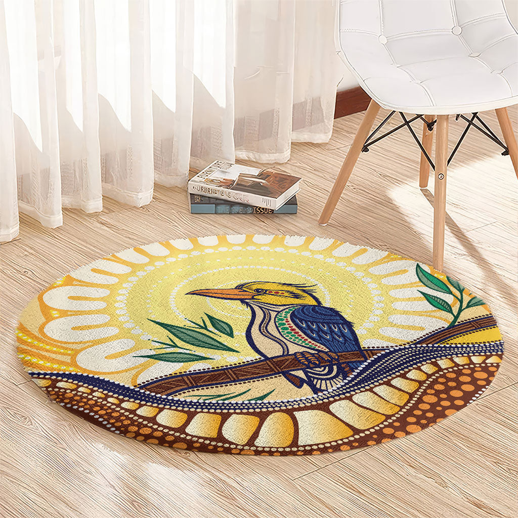 Kookaburra Australia Indigenous Art Round Carpet