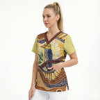 Kookaburra Australia Indigenous Art Scrub Top