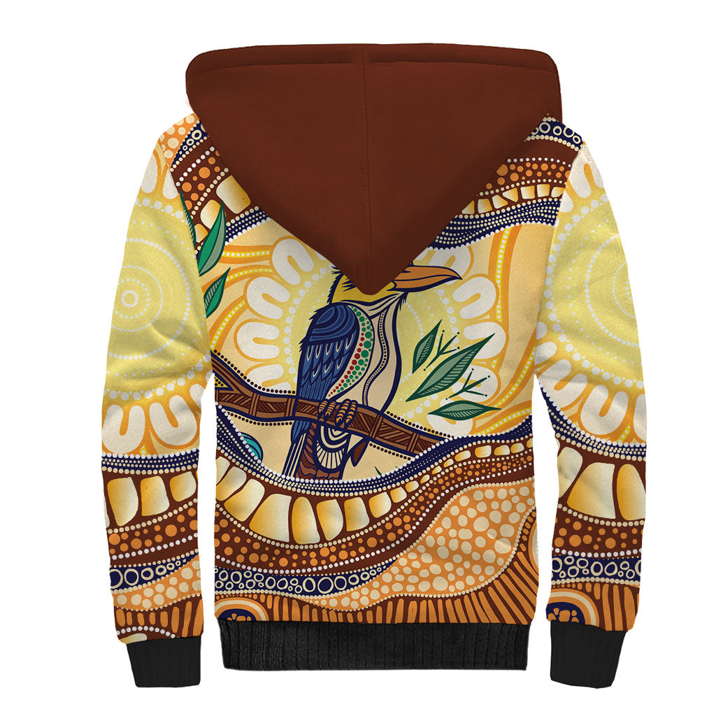 Kookaburra Australia Indigenous Art Sherpa Hoodie