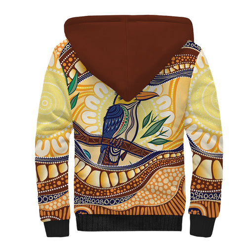 Kookaburra Australia Indigenous Art Sherpa Hoodie