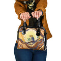 Kookaburra Australia Indigenous Art Shoulder Handbag